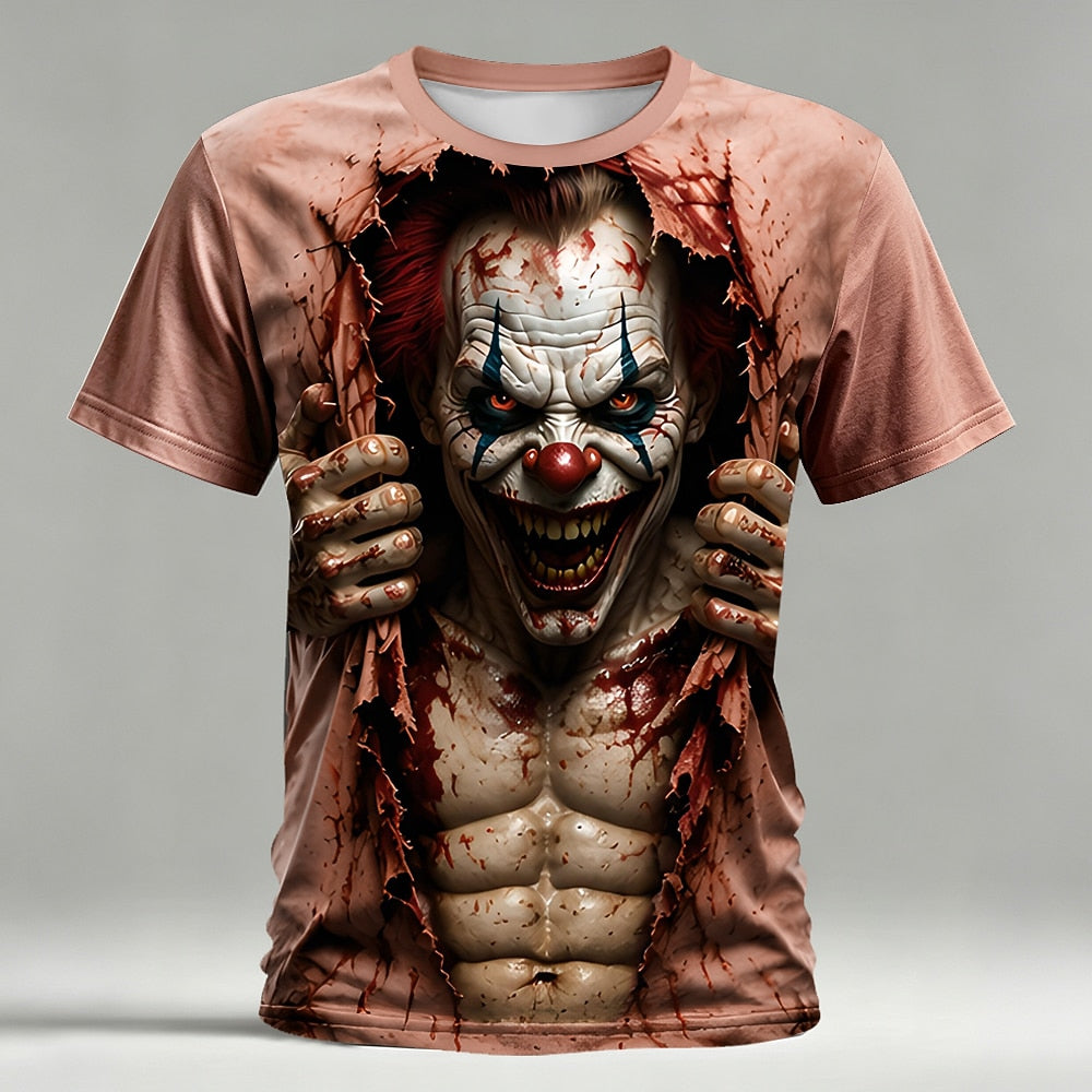Men's Creepy Clown Optical Illusion T-Shirt