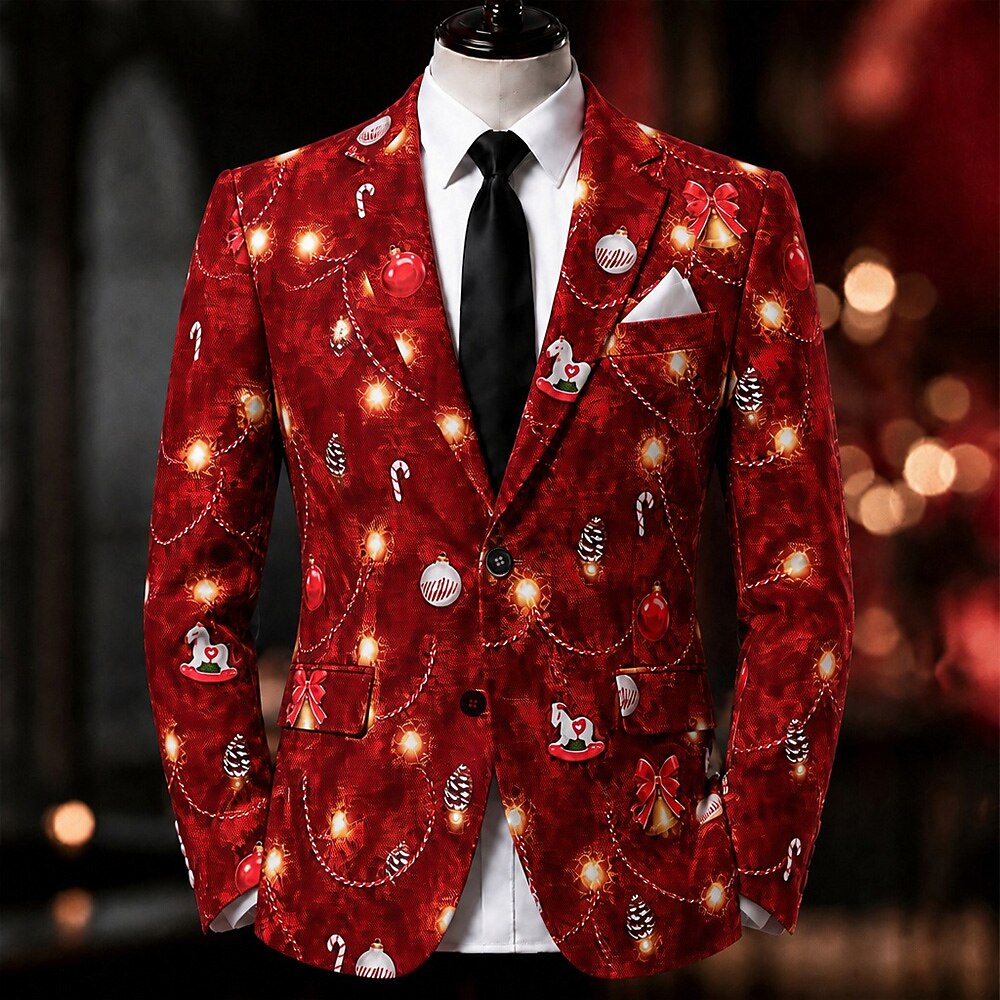 Christmas Festive Artistic Casual Blazer Jacket
