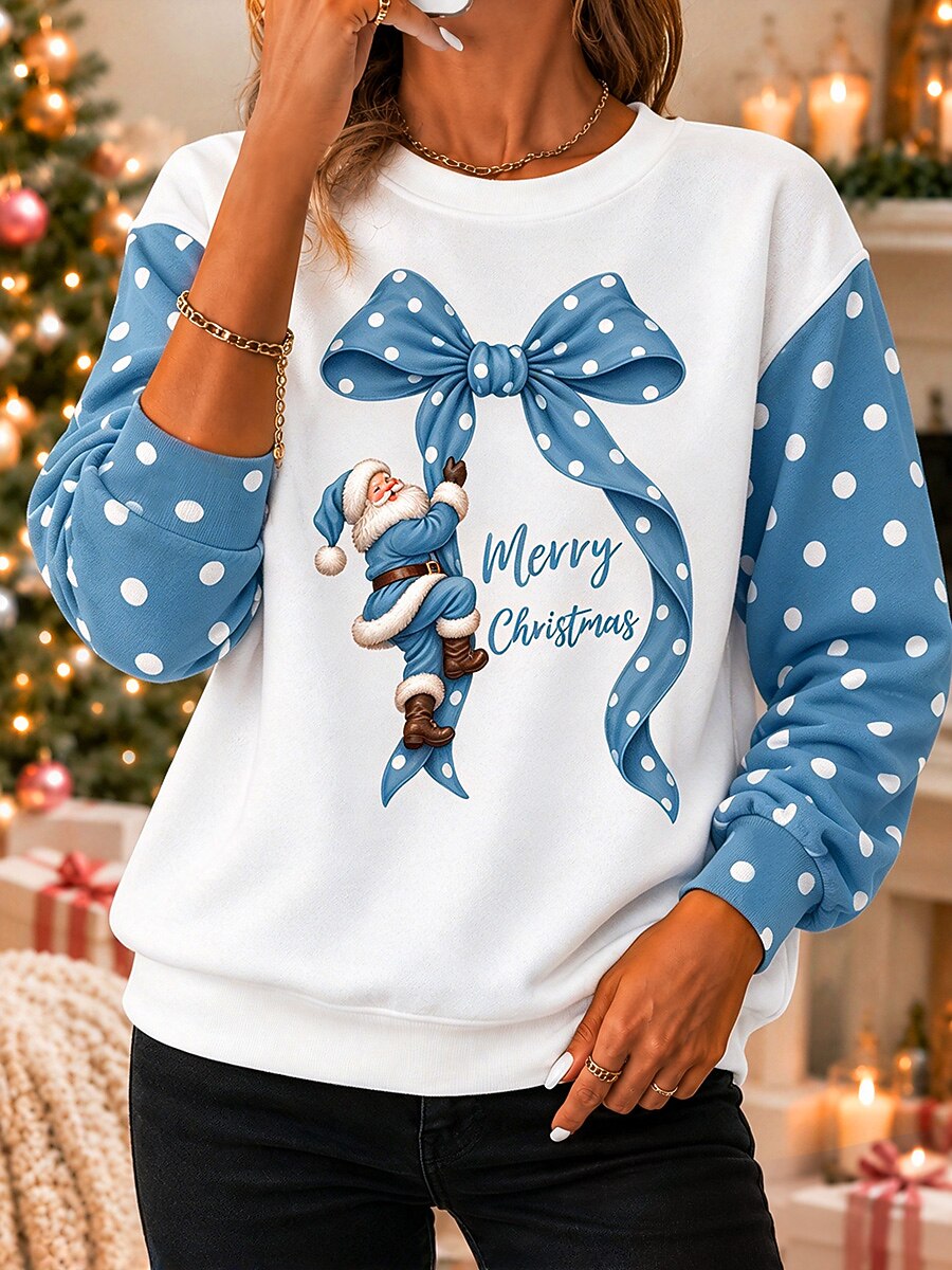 Snowflake Letter Christmas Pullover Sweatshirt