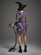 Women's Evil Jester Gothic Halloween Print Dress