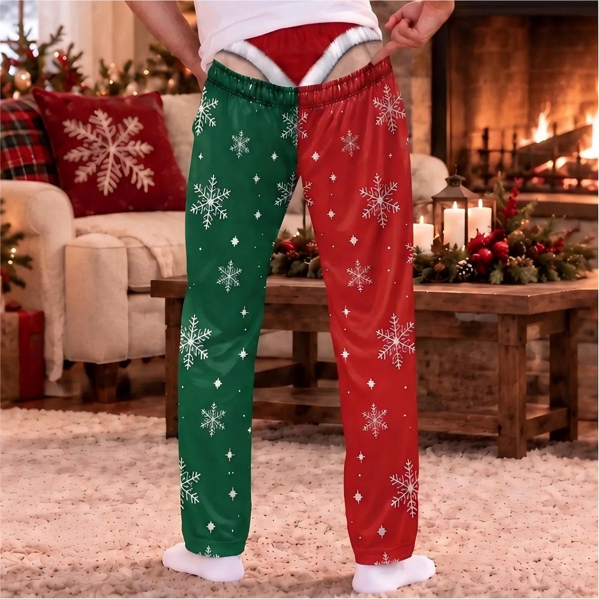 Men's Funny Red Plaid Pajama Pants