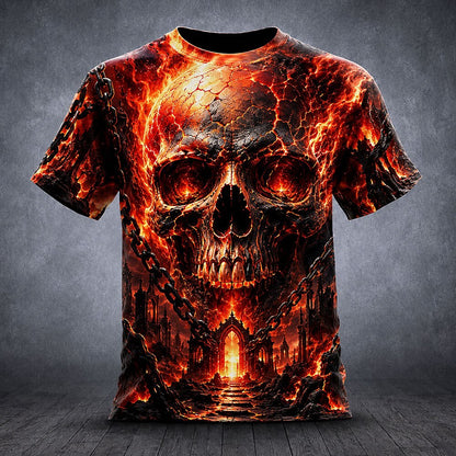 Men's Gothic Skull Bone Graphic Tee