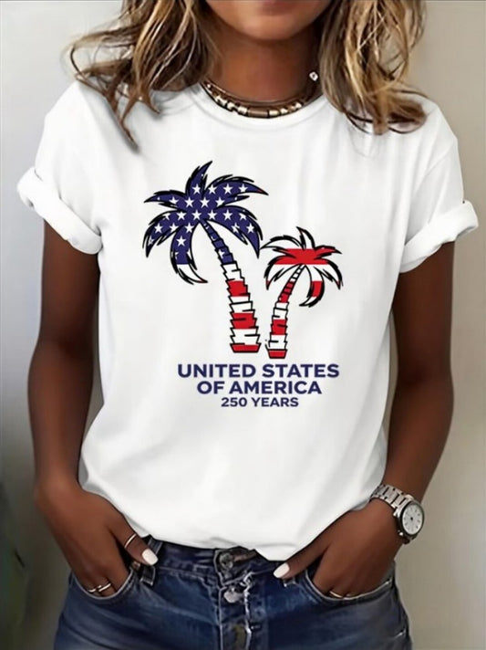 Women's Vintage Letter Flag Tee