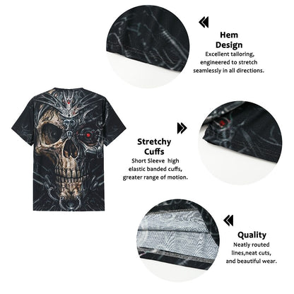 Men's Distressed Skull Horror Graphic Tee