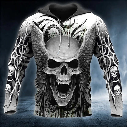 Men's Dark Grim Reaper Skull Hoodie