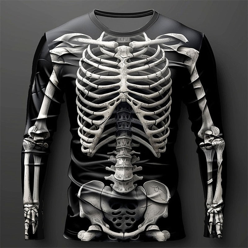 Men's Halloween Midnight Skeleton Graphic Tee