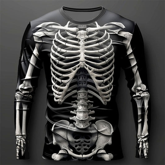 Men's Halloween Midnight Skeleton Graphic Tee