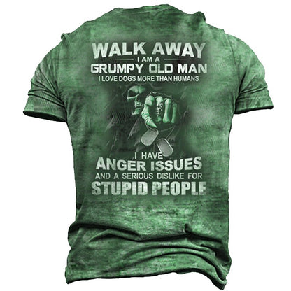 Men's Grumpy Skeleton Humor Graphic Tee