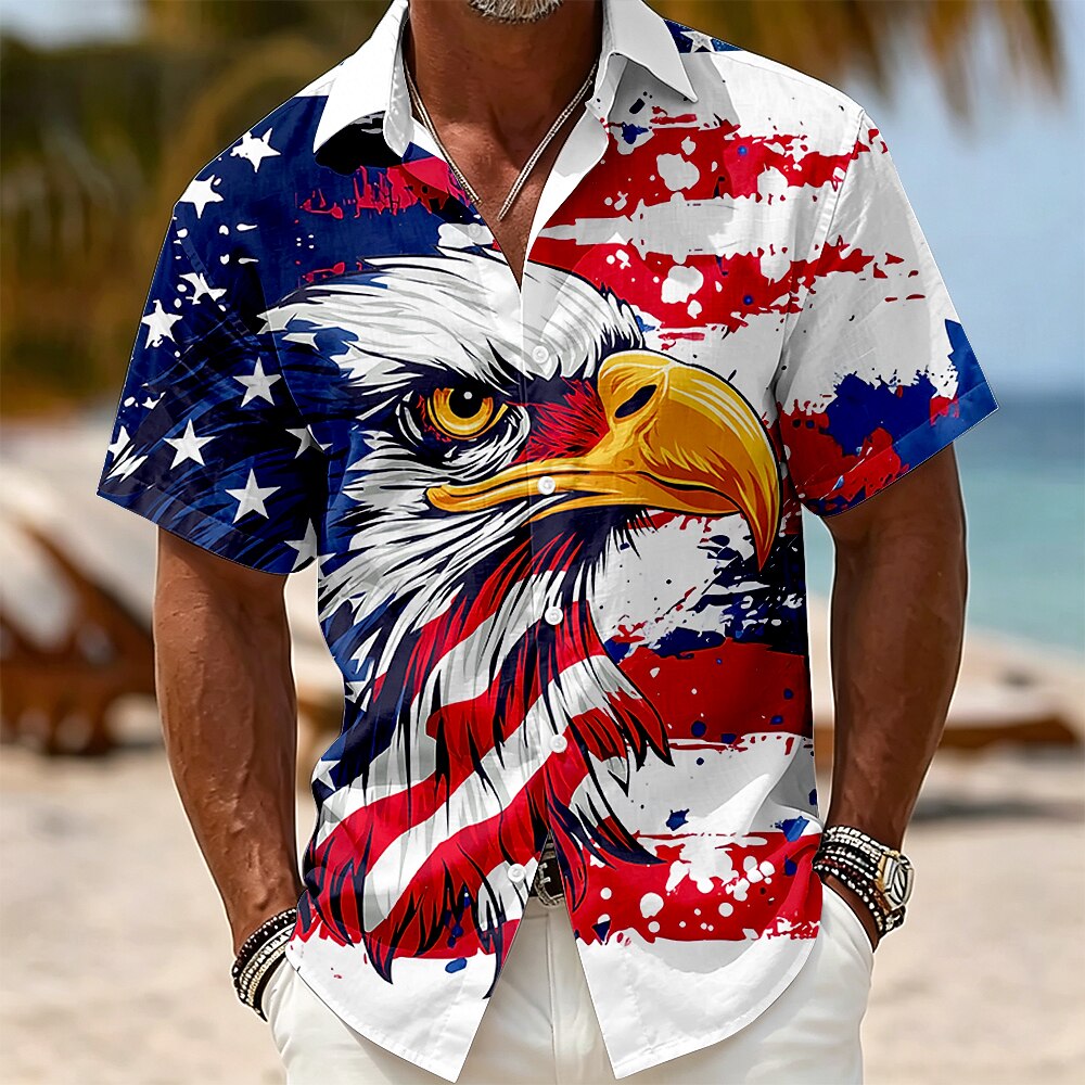 Men's American Flag Short Sleeve Shirt