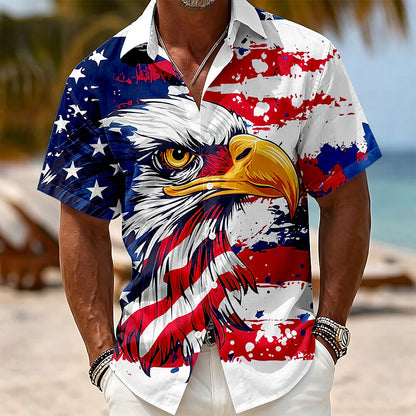 Men's American Flag Short Sleeve Shirt