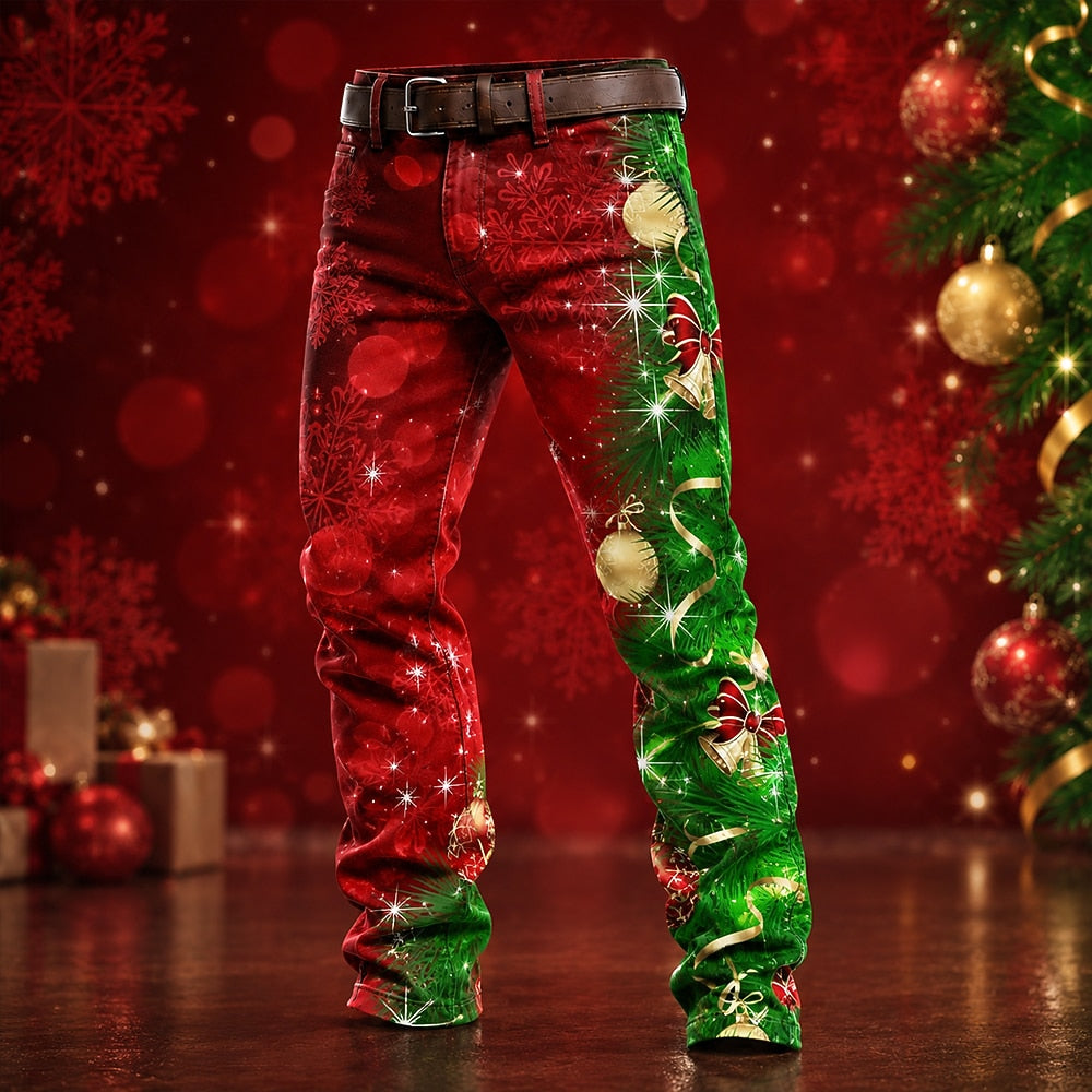 Christmas Tree Snowflake Dress Pants