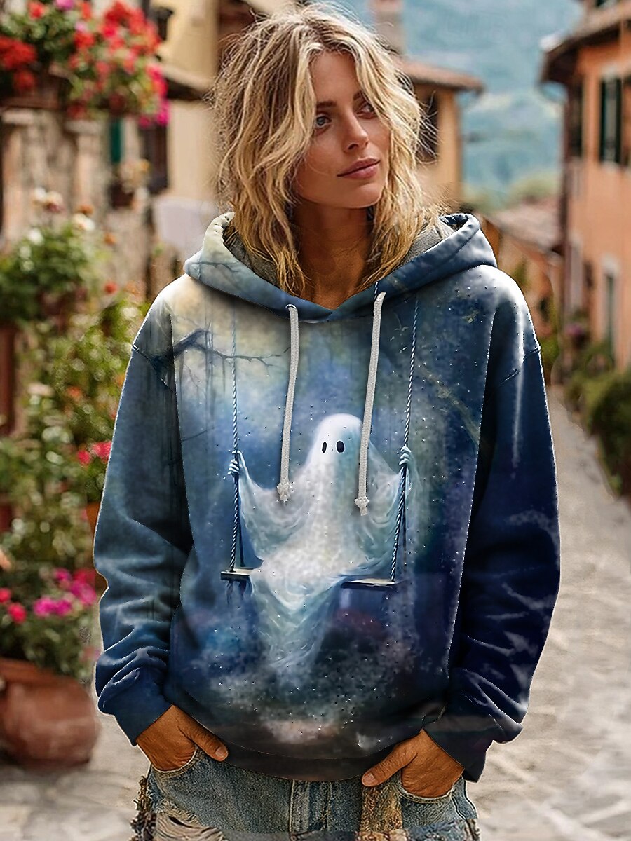 Women's Halloween Haunted Skull Hoodie