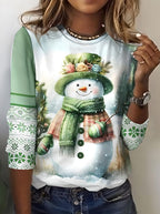 Women's Cute Snowman Christmas T-Shirt