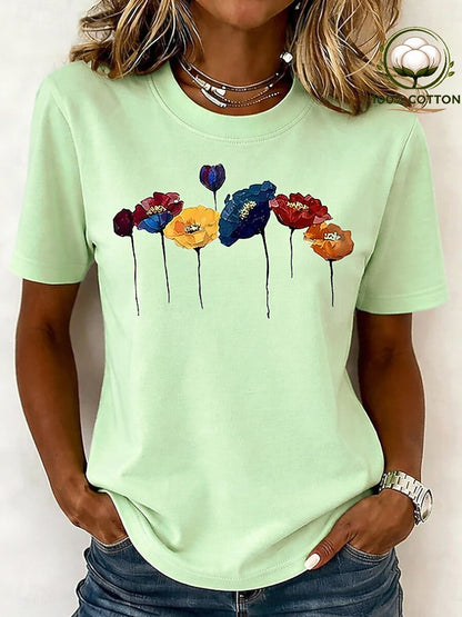 Women's Cotton Wildflower Graphic Tee