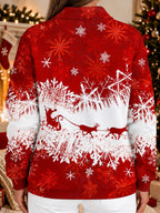 Women's Snowflake High Neck Zip Sweatshirt