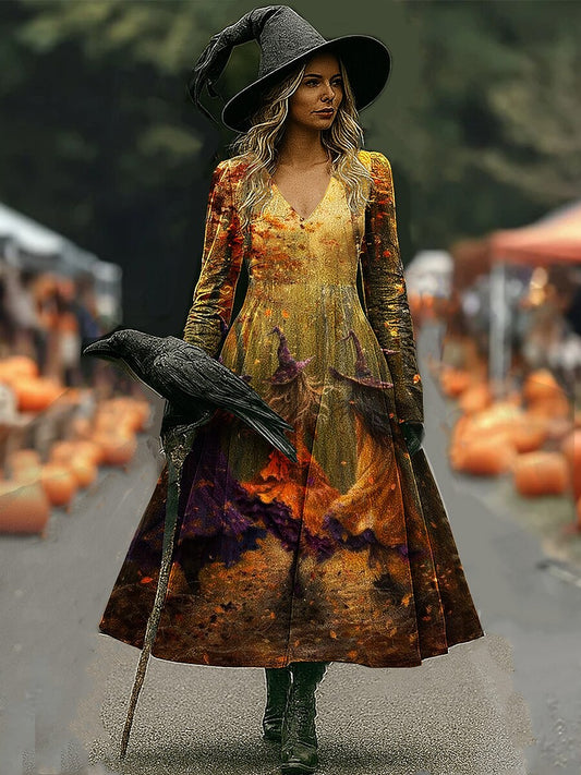 Women's Halloween Mystic Witch Maxi Dress