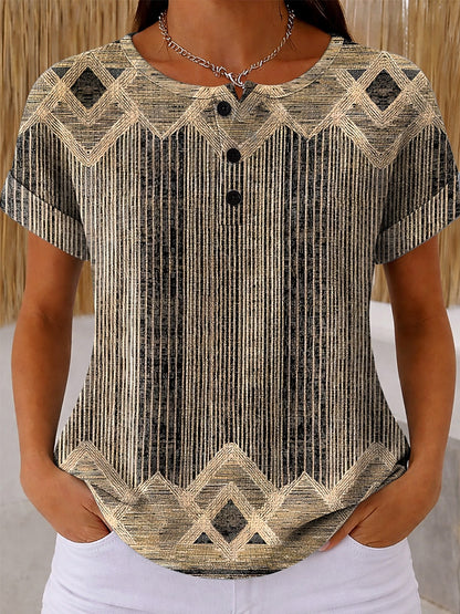 Women's Abstract Colorblock Art Graphic Tee
