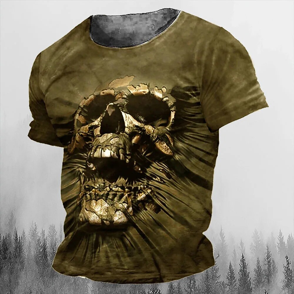 Men's Gothic Skull Halloween Graphic Tee
