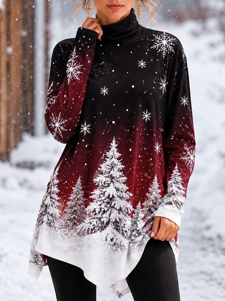 Women's Christmas Floral T-Shirt