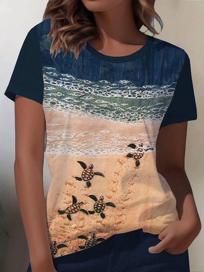Women's Ocean Breeze Art Graphic Tee