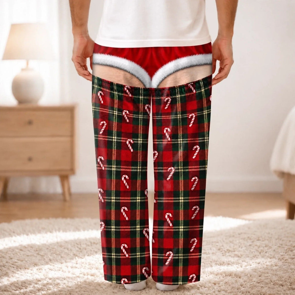 Men's Funny Red Plaid Pajama Pants