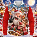 Men's Santa Christmas Quarter Zip Polo