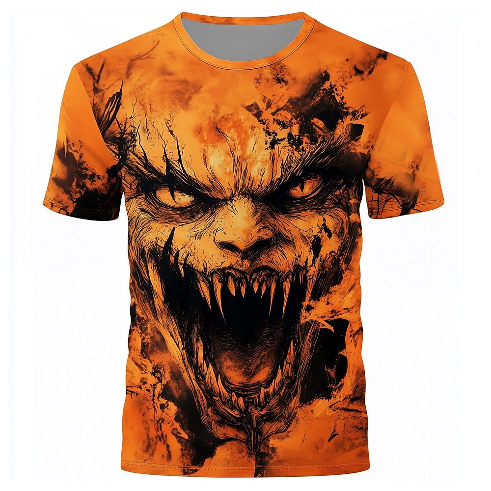 Men's Pumpkin Terror Illusion Graphic Tee