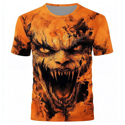 Men's Pumpkin Terror Illusion Graphic Tee