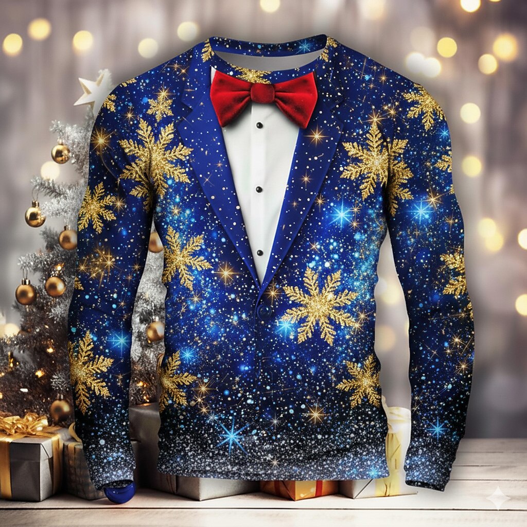 Men's Colorful Christmas Tuxedo Tee