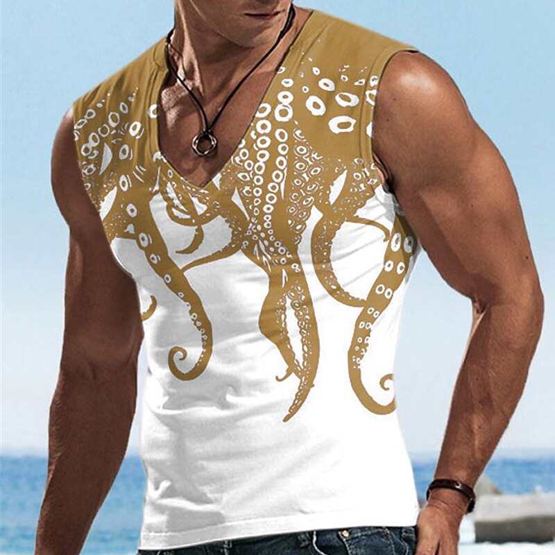 Men's Haunted Octopus Horror Graphic Tee