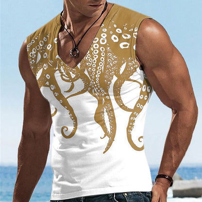 Men's Haunted Octopus Horror Graphic Tee