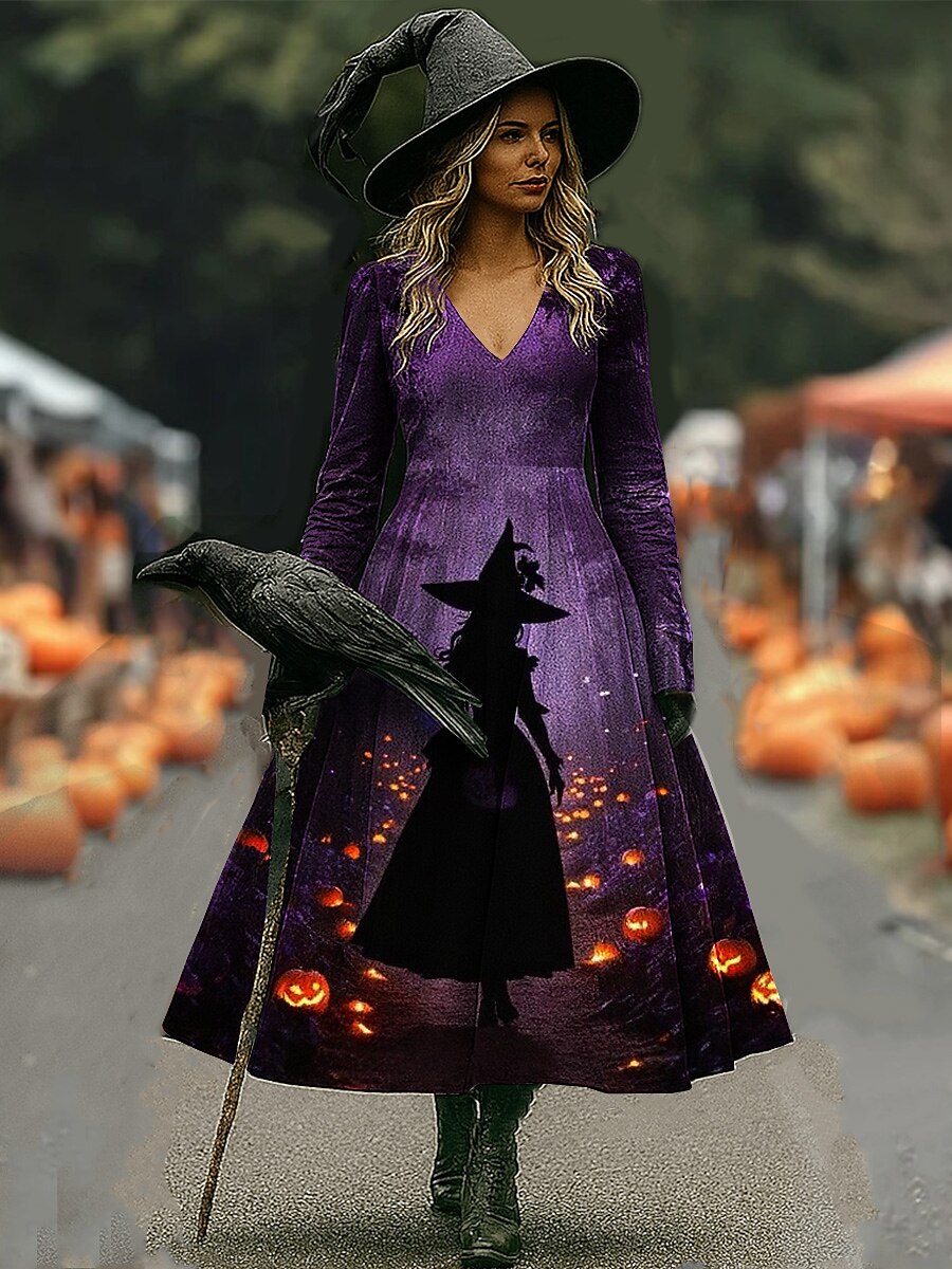 Women's Halloween Mystic Witch Maxi Dress