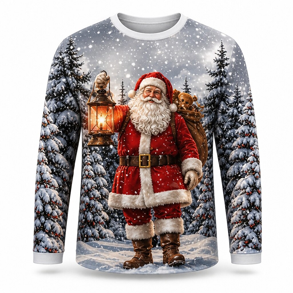 Men's Funny Santa Claus Long Sleeve Tee