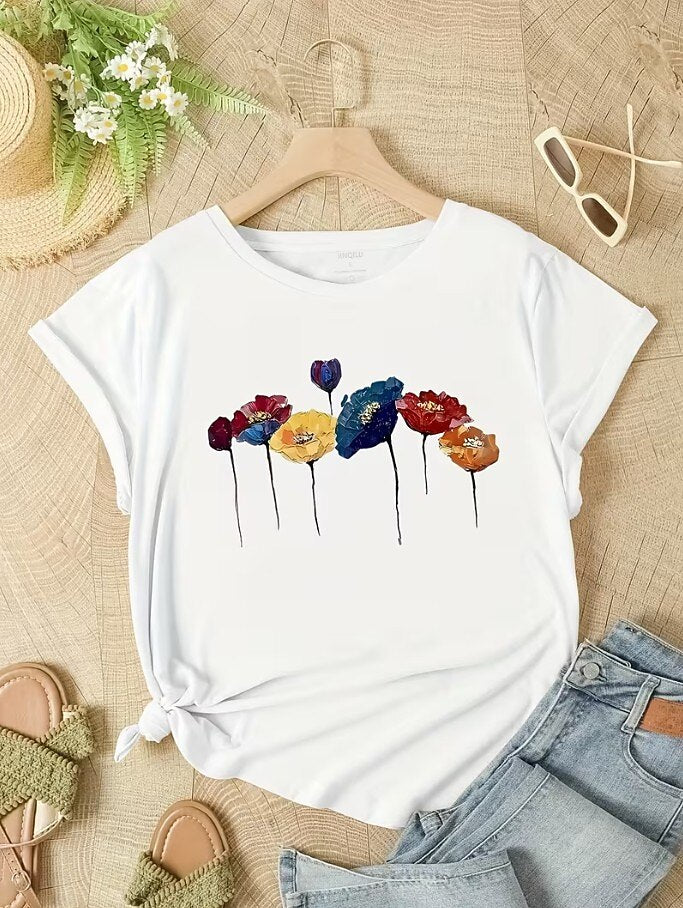 Women's Cotton Wildflower Graphic Tee