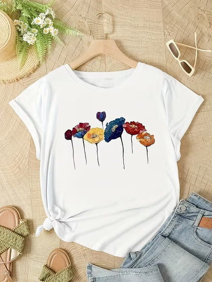 Women's Cotton Wildflower Graphic Tee