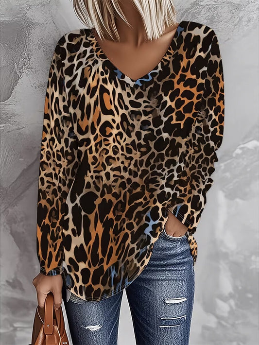 Women's Vintage Leopard Style Graphic Tee