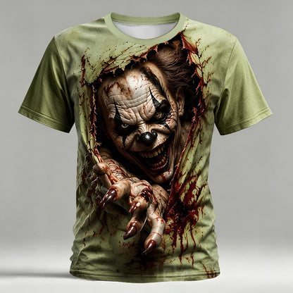 Men's Creepy Halloween Clown Optical Tee