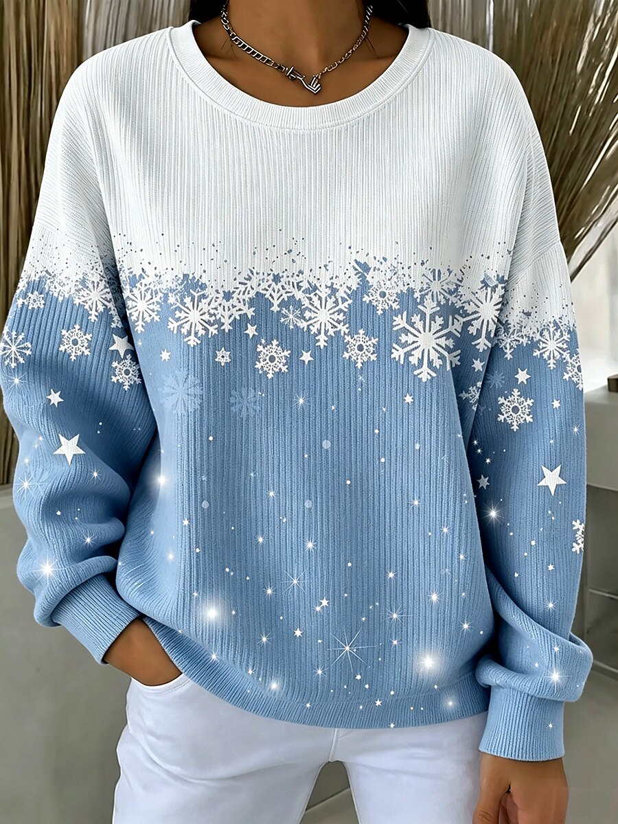 Women's Christmas Snowflake Crewneck Sweatshirt