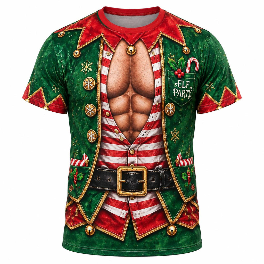 Christmas Sexy Elf Funny Graphic T-Shirt