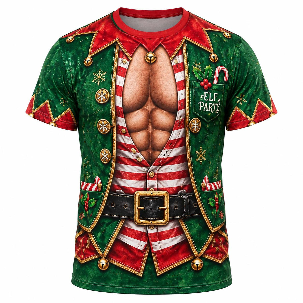 Christmas Sexy Elf Funny Graphic T-Shirt