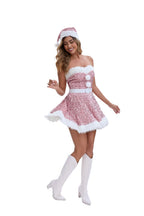 Sequined Santa Mrs Claus Costume & Hat Set
