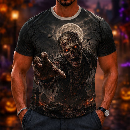 Men's Zombie Skull Graphic Print Tee