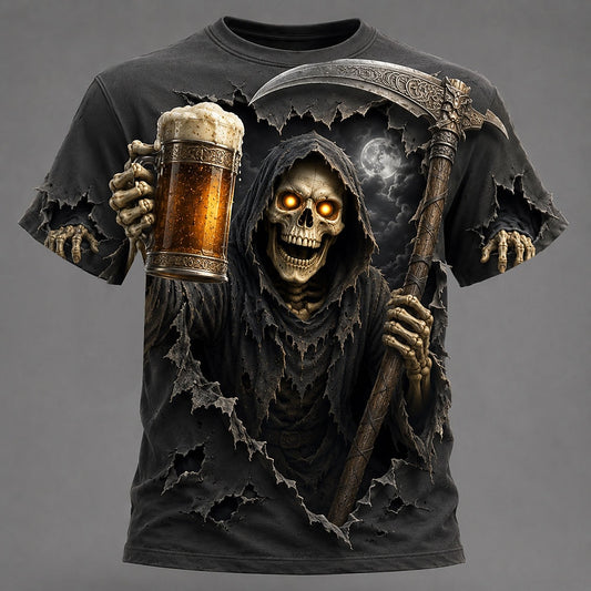 Men's Skull Oktoberfest Beer Graphic Tee