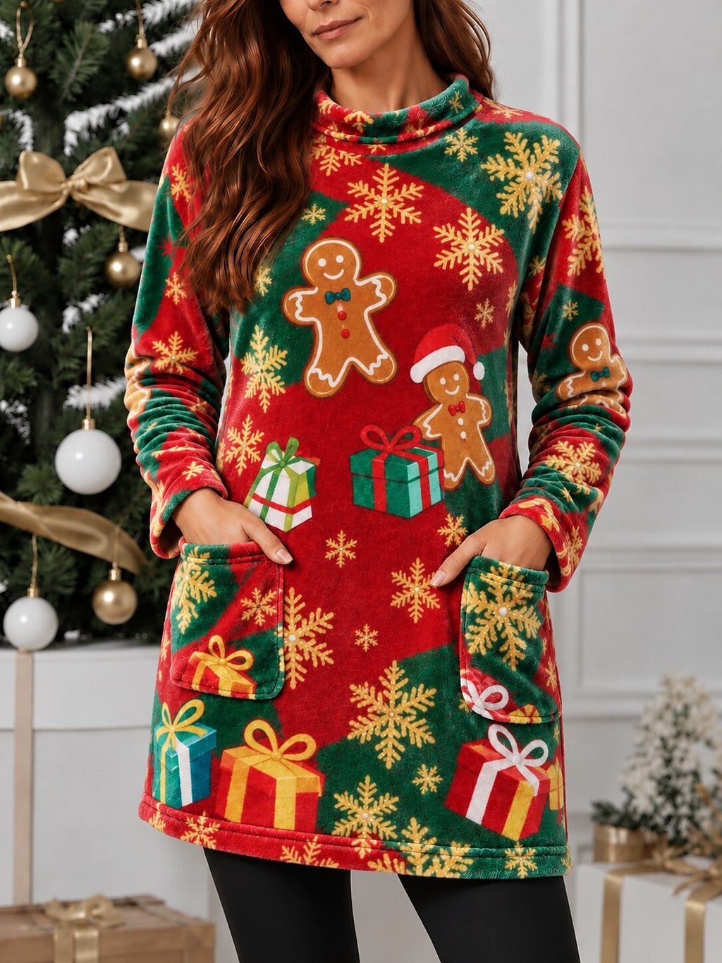 Women's Christmas Tree Snowflake Sweatshirt