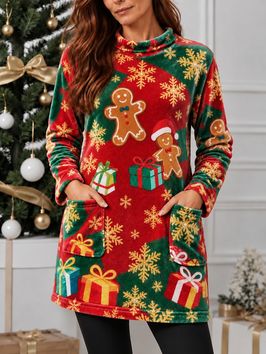 Women's Christmas Tree Snowflake Sweatshirt