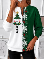 Christmas Abstract Graphic Zip Sweatshirt