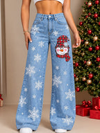 Women's Santa Tree Mid Rise Denim Jeans
