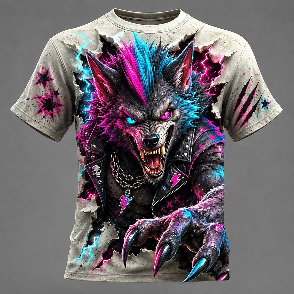Men's Werewolf Shadow Graphic 3D Tee