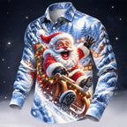 Men's Santa Claus Holiday Button Up Shirt