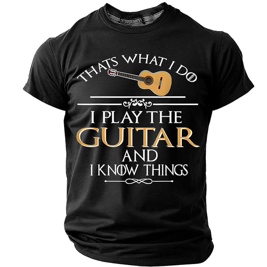 Men's Guitar Knowledge Humor Graphic Tee